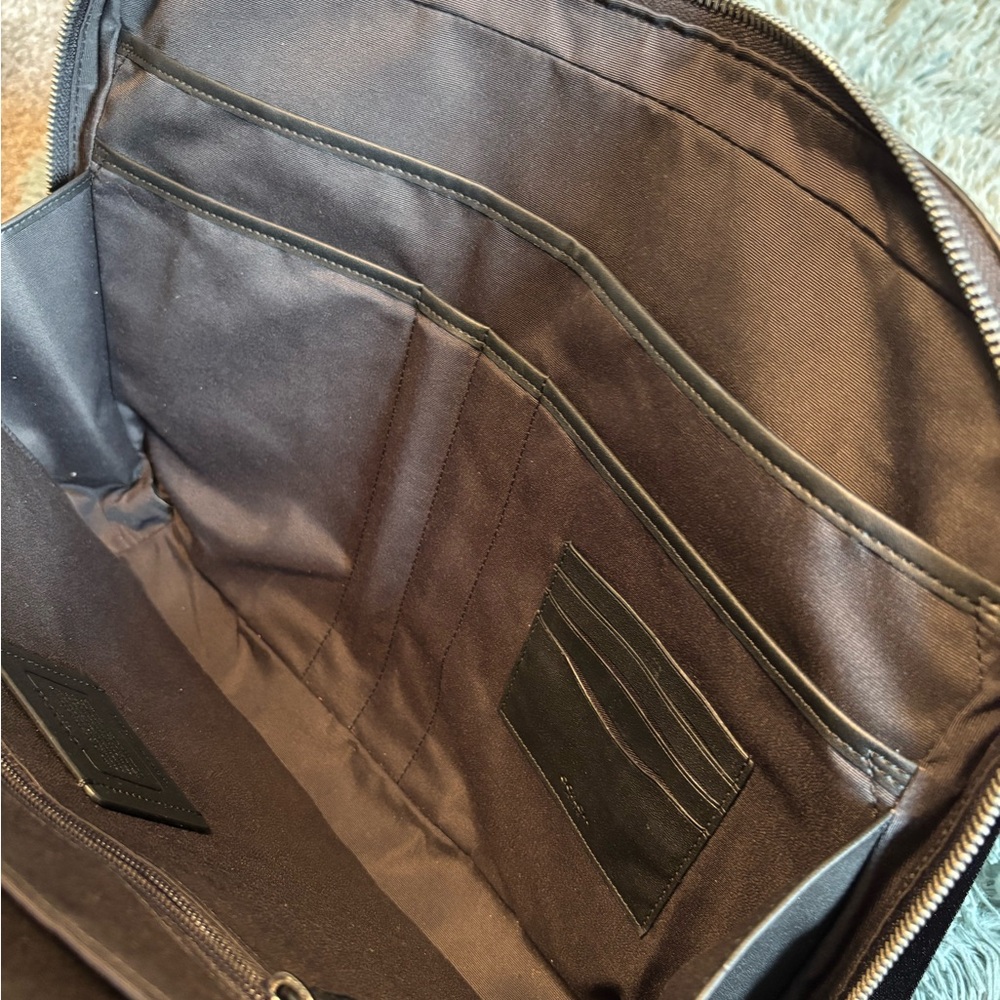 Coach Black Embossed Leather Briefcase - Picture 7 of 9